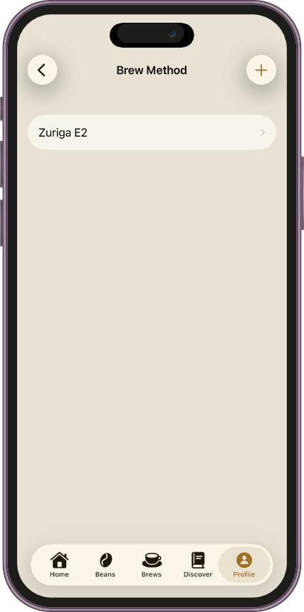 Brew Method list with an option to add a new one